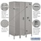 Salsbury Industries 1 Tier Metal Locker, 54"Wx78"Hx21"D, 3 Door, Gray, Unassembled 18-51361GY-U - alternate 3